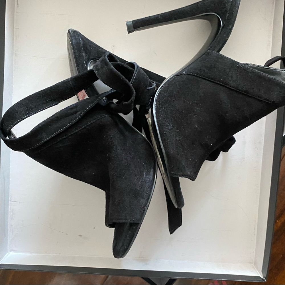 Kendall + Kylie "Evelyn" Black Suede Ankle-Tie Sandals US 5.5 - Picture 5 of 14